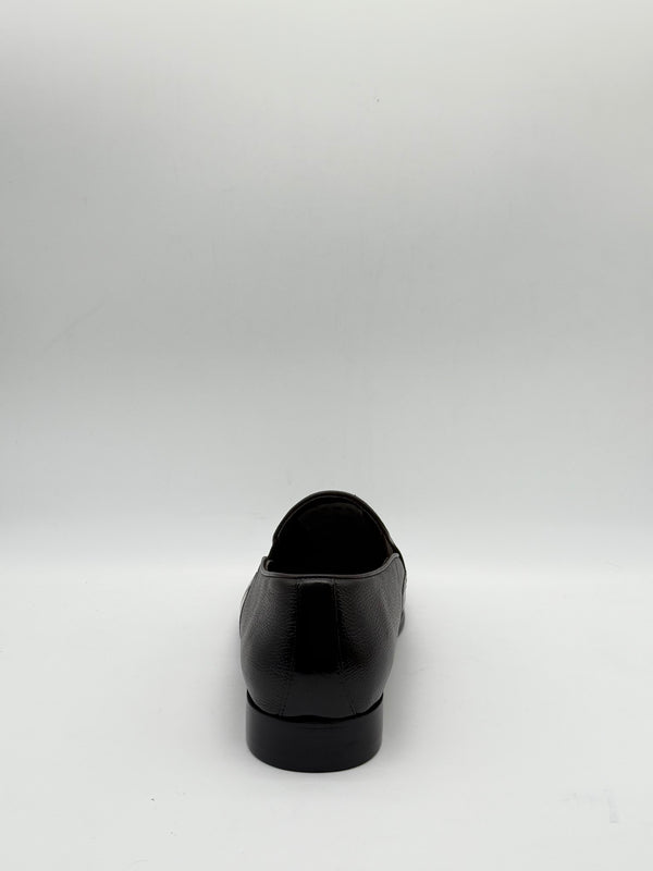 Pebbled Leather Brogue Wingtip Loafer