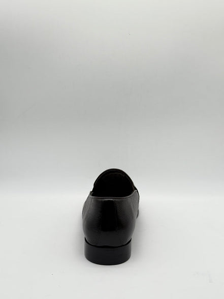 Pebbled Leather Brogue Wingtip Loafer