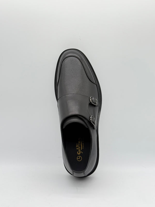 Navy Double Monk Strap Loafer