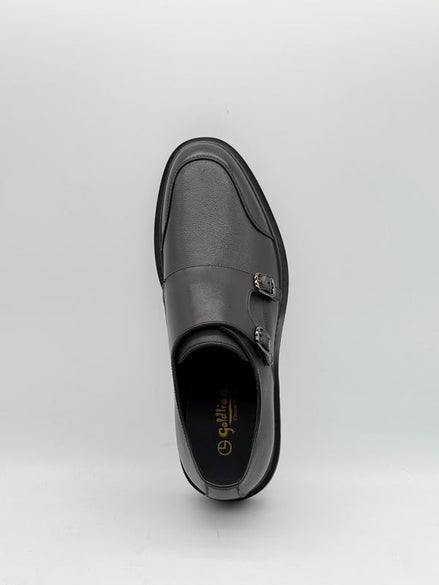 Navy Double Monk Strap Loafer