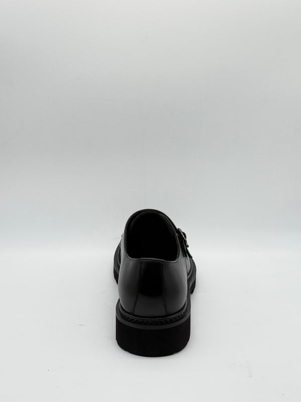 Navy Double Monk Strap Loafer
