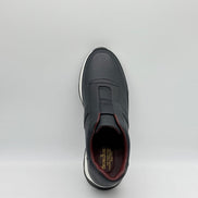 Pebbled Leather Elastic Slip-On Sneaker