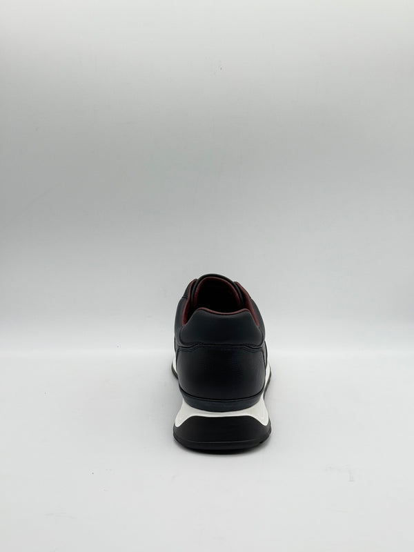 Pebbled Leather Elastic Slip-On Sneaker