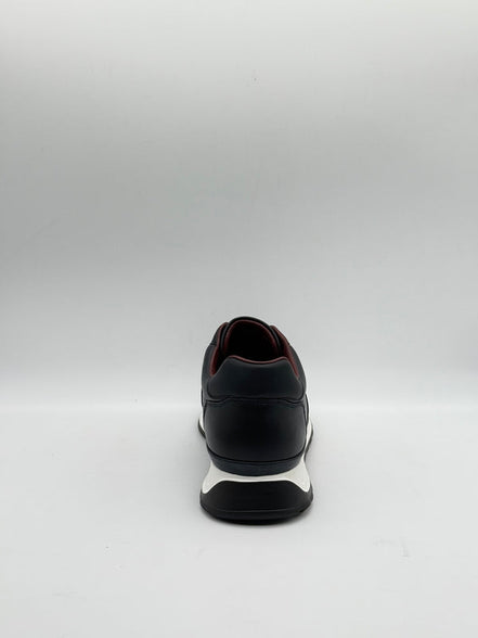 Pebbled Leather Elastic Slip-On Sneaker
