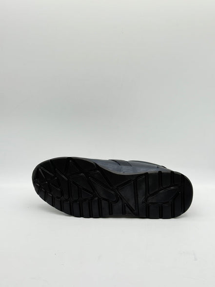 Pebbled Leather Elastic Slip-On Sneaker