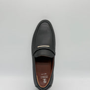 Pebbled Leather Gold Bar Loafer