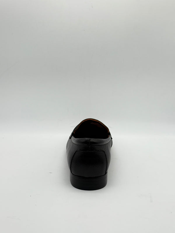 Pebbled Leather Gold Bar Loafer