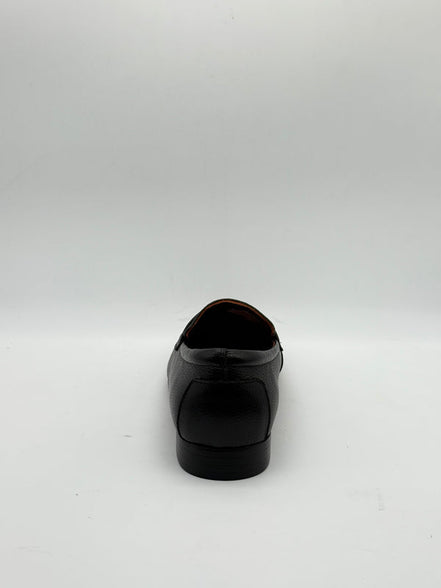 Pebbled Leather Gold Bar Loafer