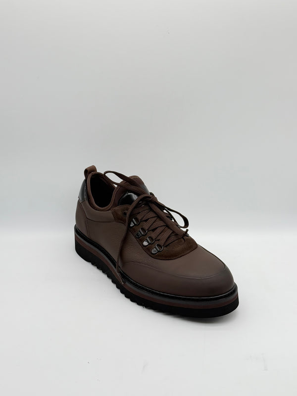 Pebbled Leather Hiking-Style Sneaker
