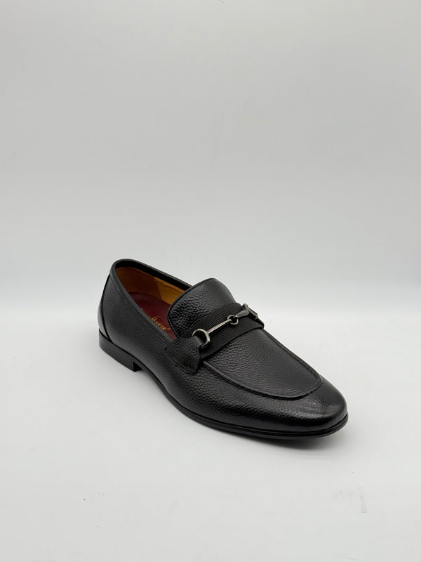 Pebbled Leather Horsebit Loafer