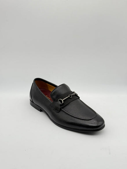 Pebbled Leather Horsebit Loafer