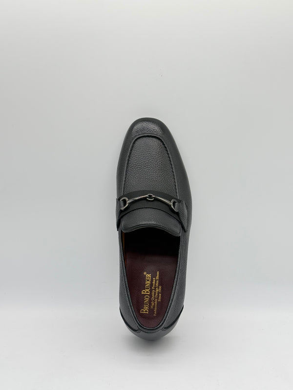 Pebbled Leather Horsebit Loafer