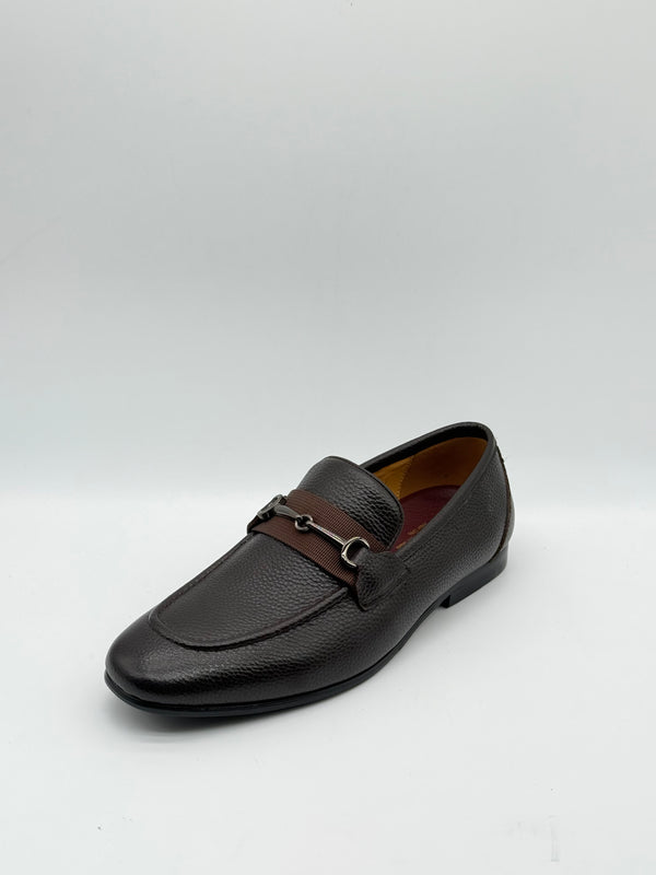 Pebbled Leather Horsebit Loafer