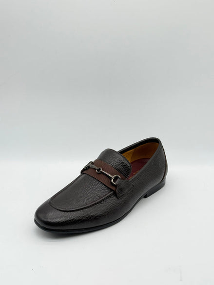 Pebbled Leather Horsebit Loafer