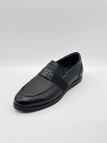 Pebbled Leather Logo Loafer