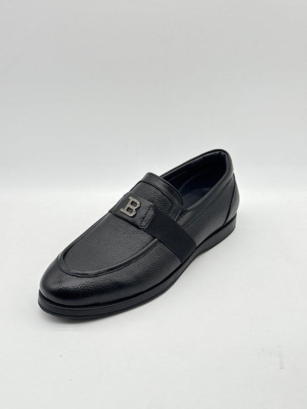 Pebbled Leather Logo Loafer