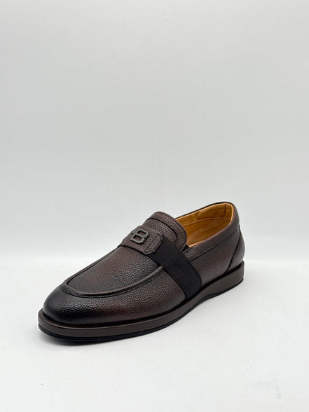 Pebbled Leather Logo Loafer