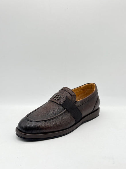 Pebbled Leather Logo Loafer
