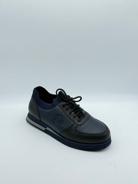 Pebbled Leather Logo Runner