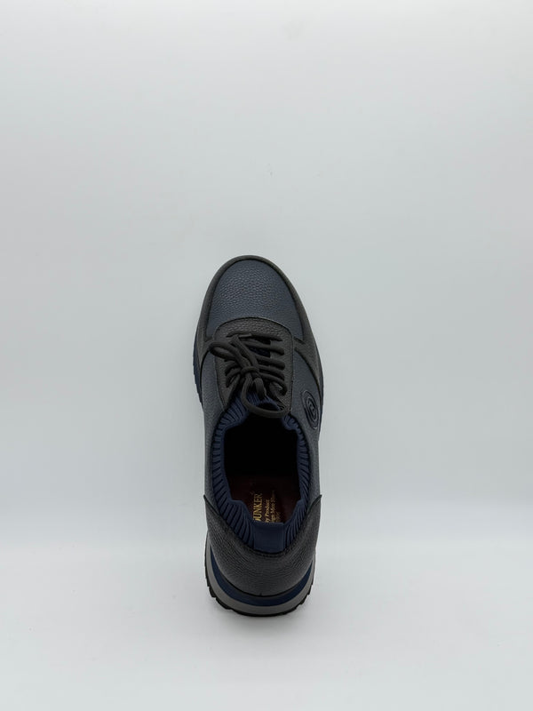 Pebbled Leather Logo Runner