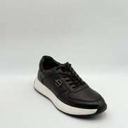 Pebbled Leather Logo Runner Sneaker