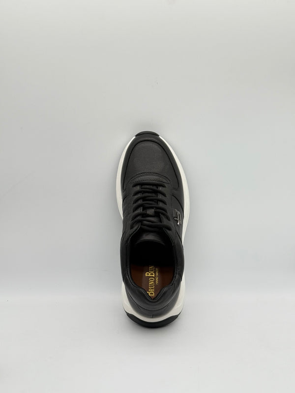 Pebbled Leather Logo Runner Sneaker