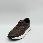 Pebbled Leather Logo Runner Sneaker