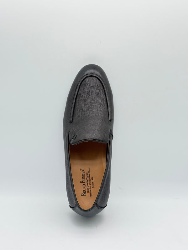 Pebbled Leather Logo Slip-On Loafer