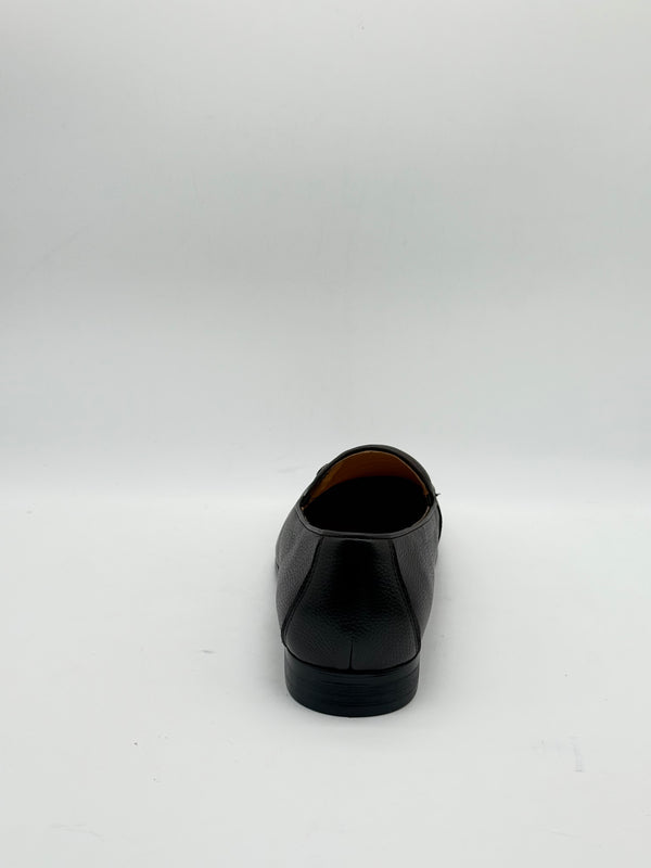 Pebbled Leather Logo Slip-On Loafer