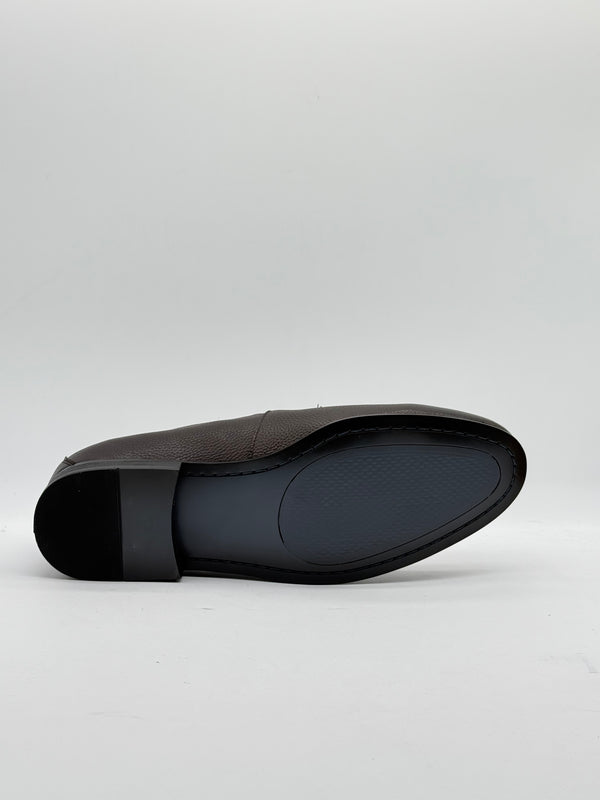 Pebbled Leather Logo Slip-On Loafer