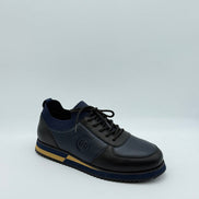 Pebbled Leather Logo Sneaker