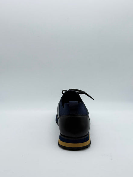 Pebbled Leather Logo Sneaker