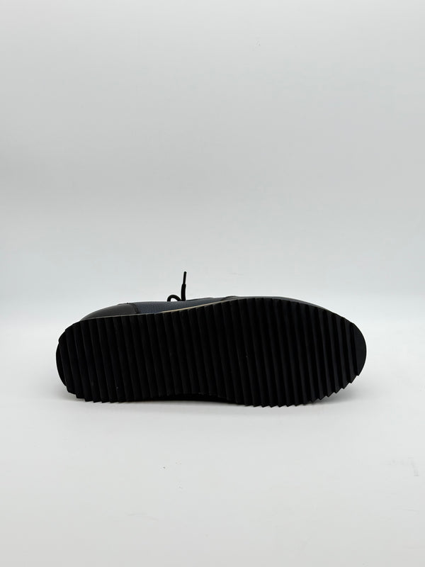 Pebbled Leather Logo Sneaker