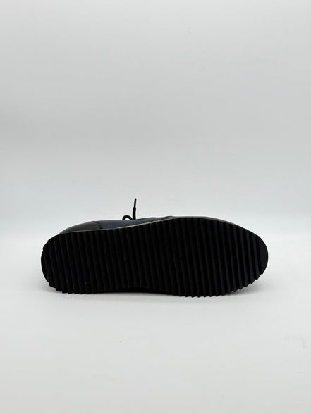 Pebbled Leather Logo Sneaker