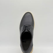 Pebbled Leather Moc-Toe Derby