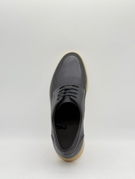 Pebbled Leather Moc-Toe Derby