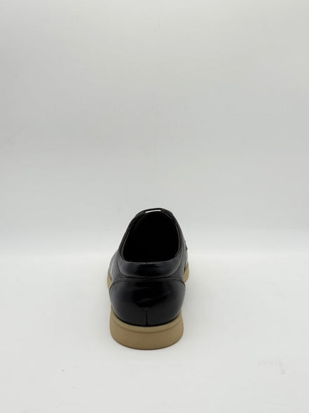 Pebbled Leather Moc-Toe Derby
