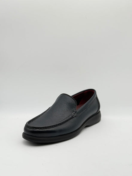 Pebbled Leather Moc-Toe Slip-On