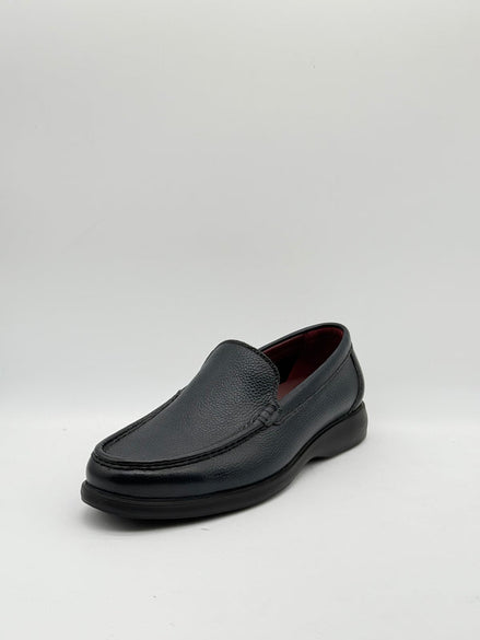 Pebbled Leather Moc-Toe Slip-On