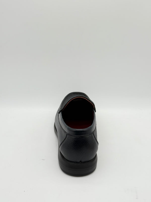 Pebbled Leather Moc-Toe Slip-On
