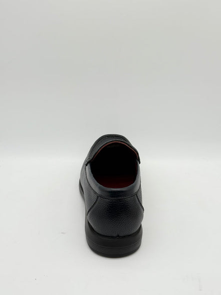 Pebbled Leather Moc-Toe Slip-On