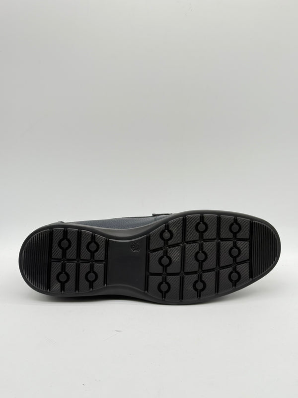 Pebbled Leather Moc-Toe Slip-On