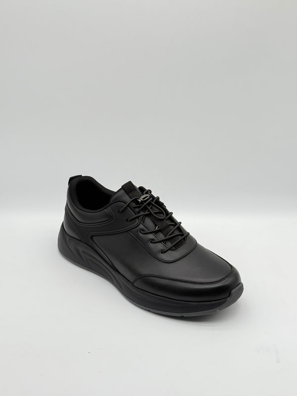 Burnished Leather Lug-Sole Sneaker