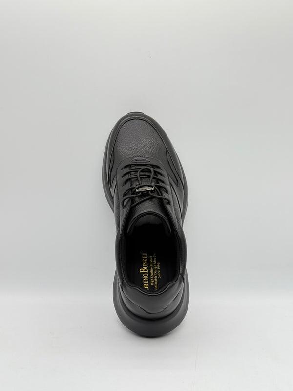Burnished Leather Lug-Sole Sneaker