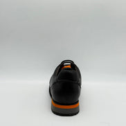 Pebbled Leather Runner with Orange Accent