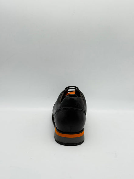 Pebbled Leather Runner with Orange Accent