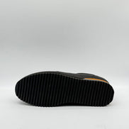 Pebbled Leather Runner with Orange Accent
