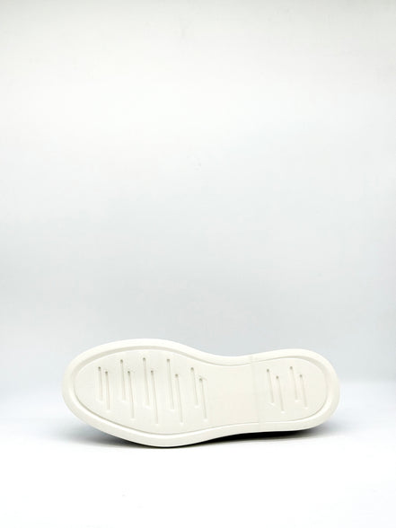 Pebbled Leather Stripe Band Loafer - Navy
