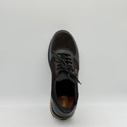 Pebbled Leather & Suede Logo Sneaker