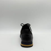 Pebbled Leather & Suede Logo Sneaker
